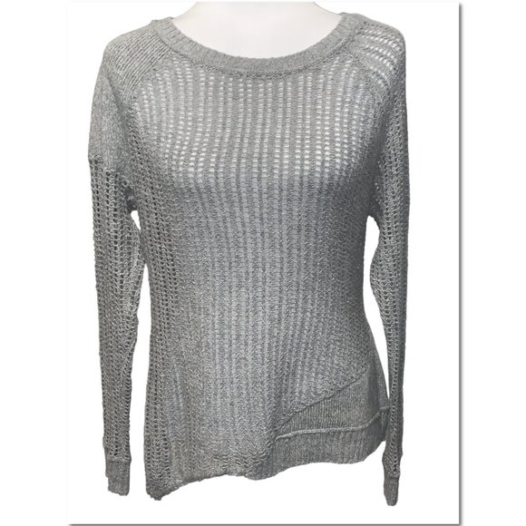 Converse One Star Gray Lightweight Asymmetrical Sweater Size Medium EUC - Picture 3 of 6